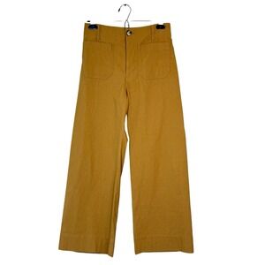 Maeve Anthropologie Women's Sz 26 Colette Crop Wide-Leg Pant Mustard Yellow Boho